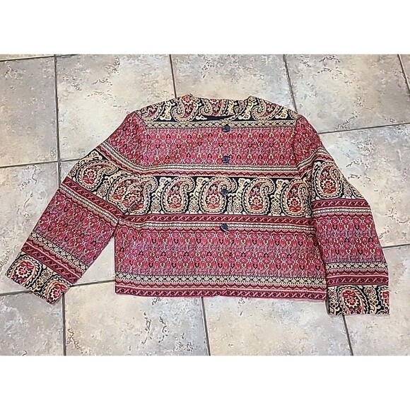 NYGARD PLUS SIZE LONG SLEEVE PAISLEY JACKET SIZE 16 Cropped CAREER - Picture 3 of 11